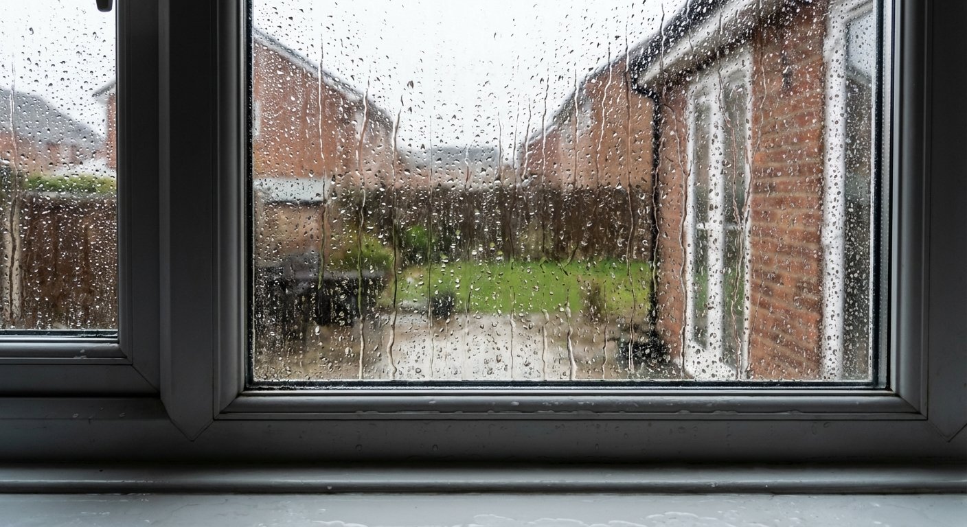Condensation on window — common in Greater Manchester homes