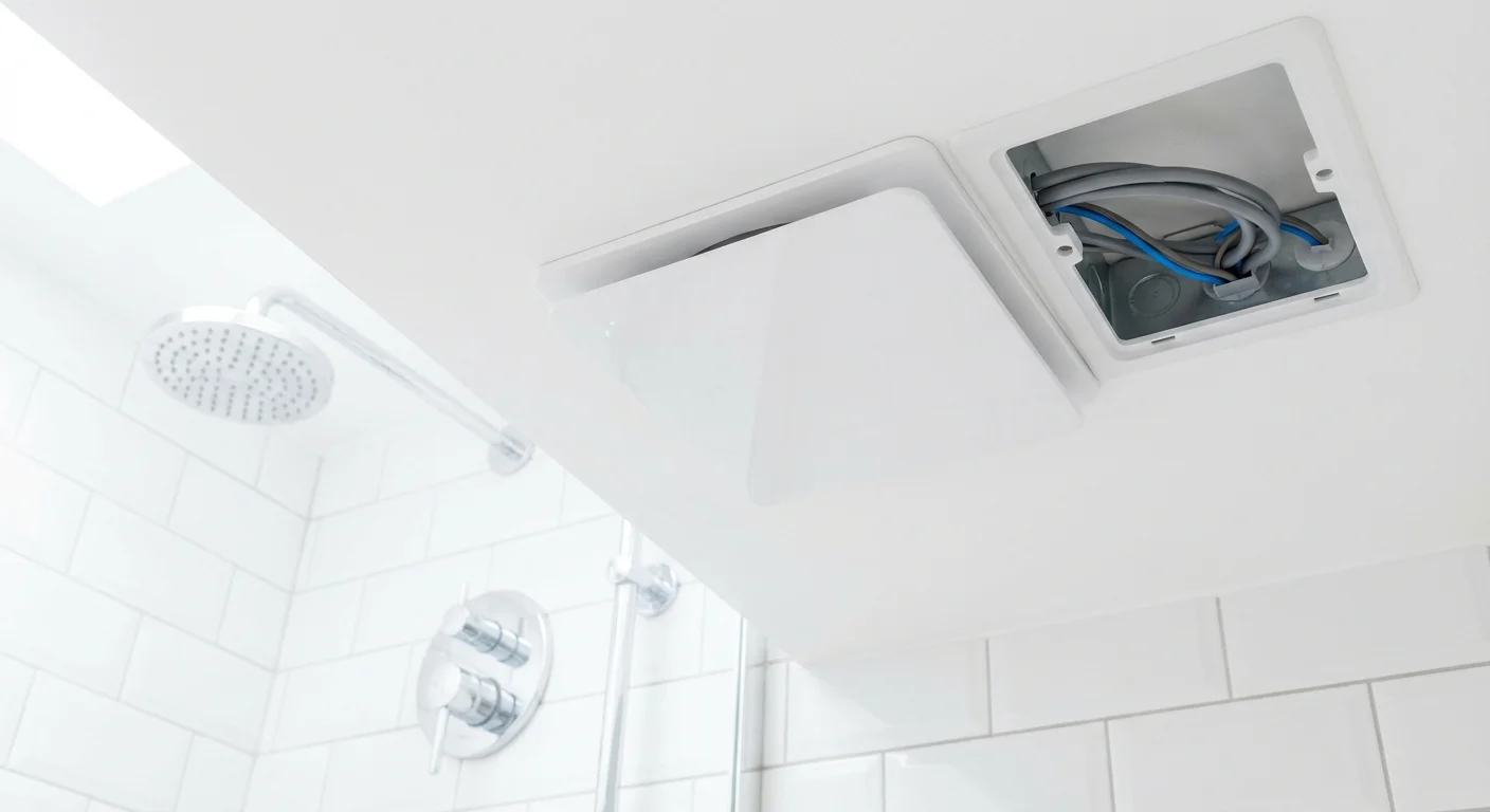 Bathroom extractor fan correctly installed in Manchester property