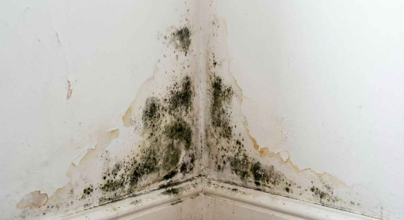 Black mould on a wall in a Manchester home
