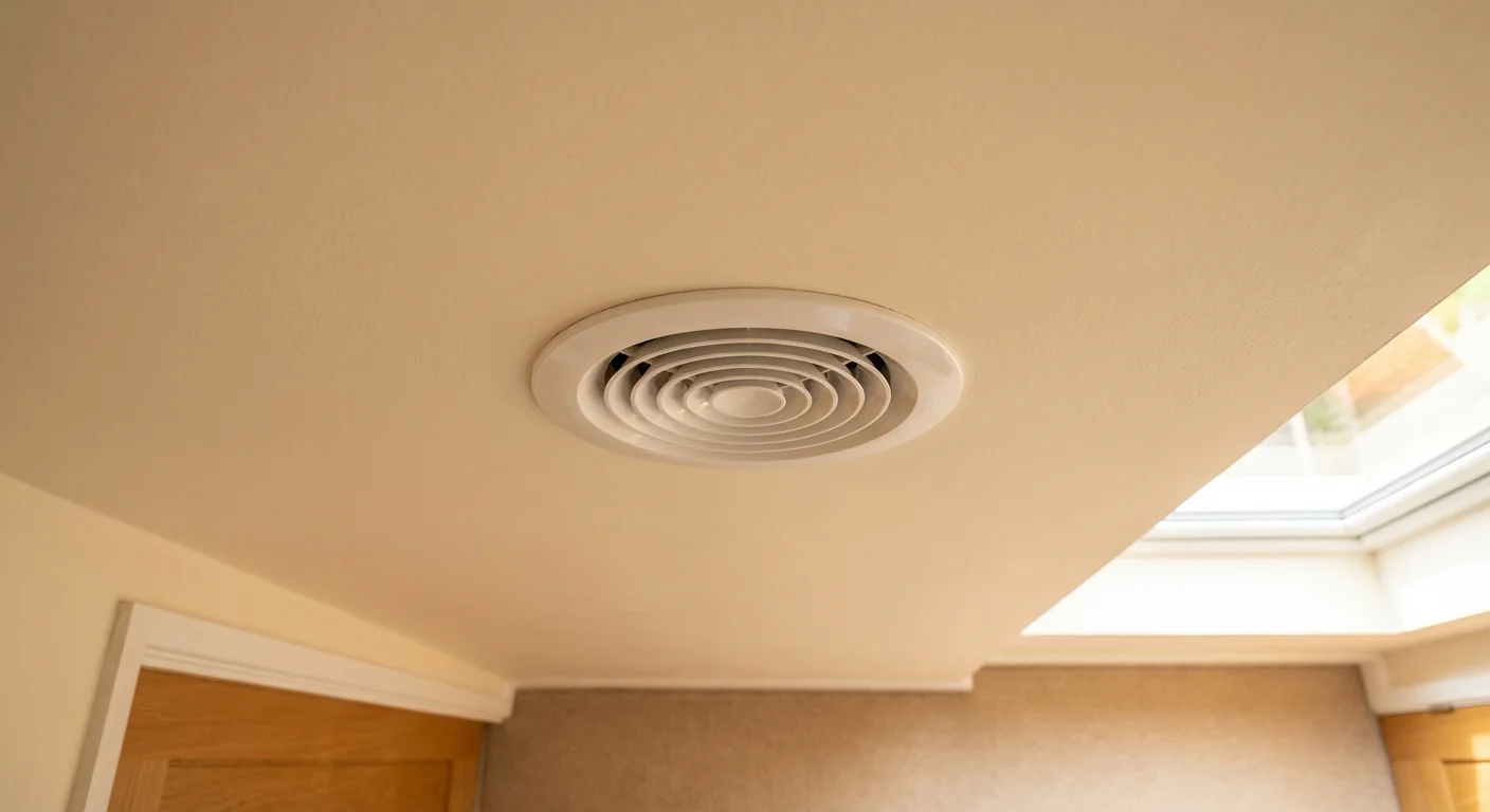 PIV ceiling diffuser fitted in hallway