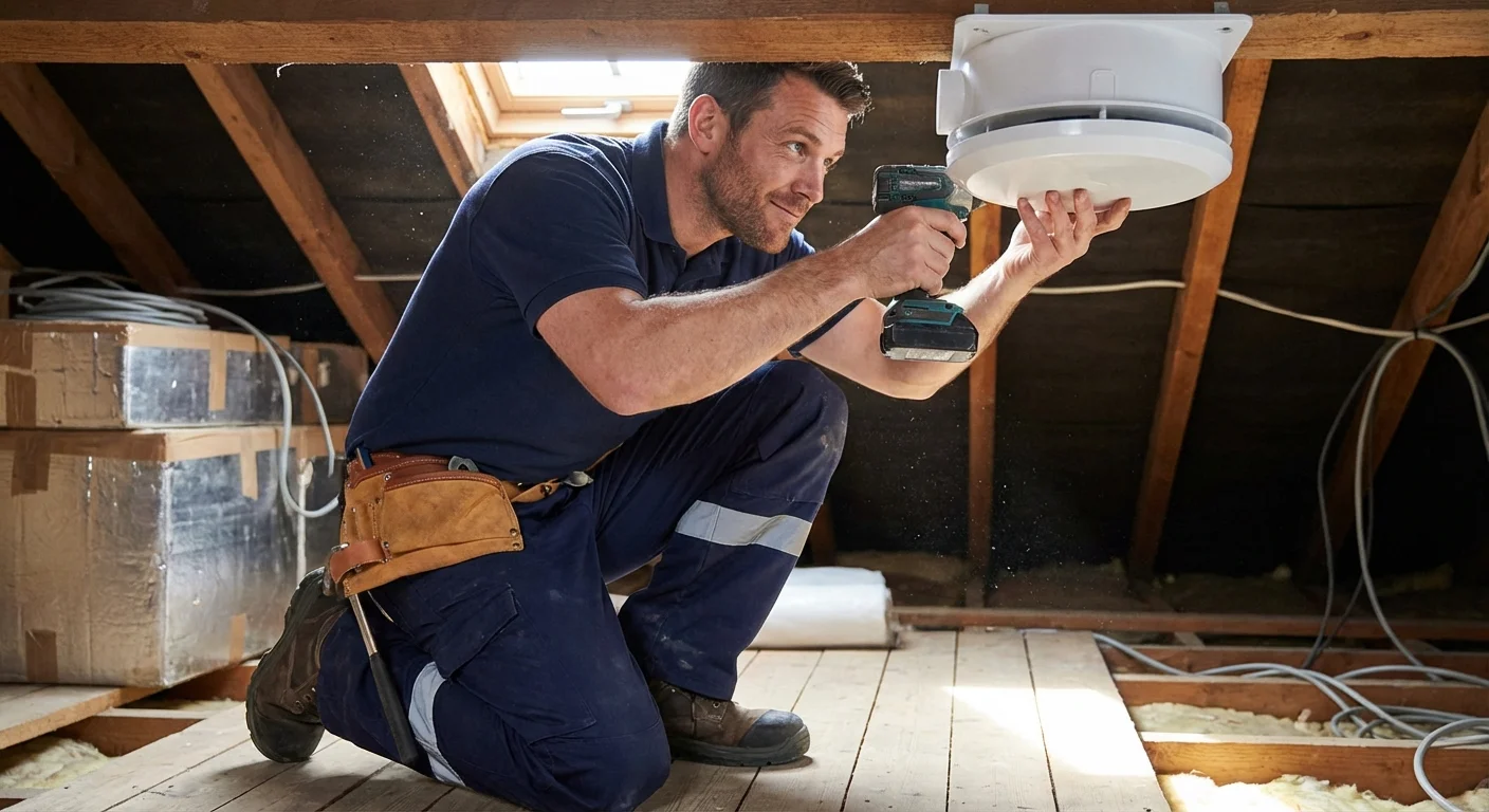Loft roof space with insulation — ready for PIV installation